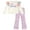 Ivory / pink, variant on Wicked Elphaba Glinda Fleece Pullover Sweatshirt and Ribbed Flare Leggings Outfit Set Toddler to Big Kid