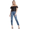 thumbnail image 2 of GUESS Womens Sasha Lace Bandeau Blouse, Black, Small, 2 of 4