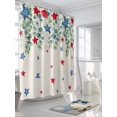 thumbnail image 3 of Patriotic 4th of July Shower Curtain, Red Blue Stars Eucalyptus Leaves Bathroom Decor Curtains Set with Hooks, Beige Waterproof Fabric Home Accessories， Stall 54 X 78 Inch, 3 of 6