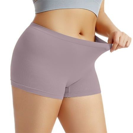 Ukumplol Womens Underwear Under Skirt Shorts Plus Size Underwear for Women Womens Boyshorts Underwear Full Coverage Soft Stretch Shorts for Women Ladies Panties Gray 1 L