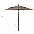 thumbnail image 6 of Gymax 10ft 3 Tier Patio Market Umbrella Aluminum Sunshade Shelter Double Vented Tan, 6 of 10
