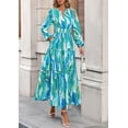 thumbnail image 3 of Vestido PRETTYGARDEN Boho Floral Maxi Azul Otoño 2025 Talle S, 3 of 8