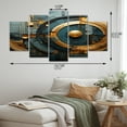 thumbnail image 4 of Designart "Gleaming Geometry Gold Grey painting XIII" Abstract Collages Art Living Room Set, 4 of 5