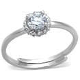 thumbnail image 1 of Women Rhodium Brass Ring with AAA Grade CZ in Clear - Size 7, 1 of 1