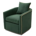 thumbnail image 5 of Leumius Swivel Accent Chair, Upholstered Club Chair Barrel Sofa Chair for Living Room, Reading Corner and Small Spaces, Green, 5 of 9