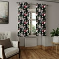 thumbnail image 2 of Ambesonne Grommet Curtain, , 50"x120", Jade Green and Dark Pink, 2 of 5