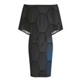thumbnail image 4 of Abstract Honeycomb Women's Off The Shoulder Ruffles Summer Wedding Guest Loose Casual Party Beach Dress, 4 of 9