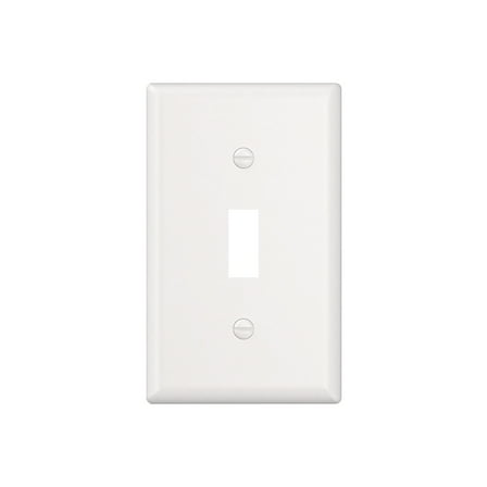 Hyper Tough Mid-Size Impact-Resistant White Wallplate with Color-Matched Screws