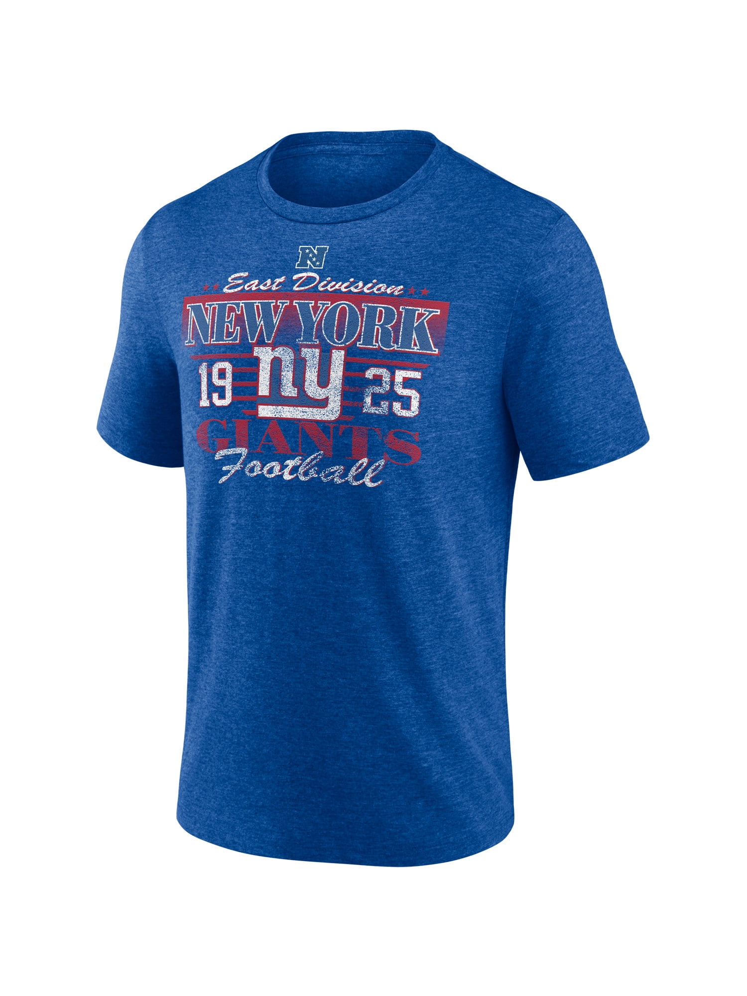 NFL New York Giants Men's Synthetic Blue Heather Short Sleeve T-Shirt
