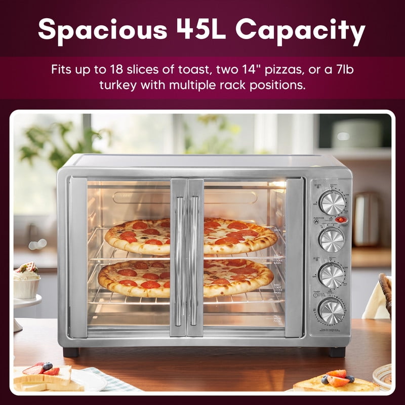 Elite Cuisine ETO5145 French Door Oven with Rotisserie, Convection and Separate Top and Bottom Heating Controls