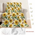 thumbnail image 5 of Sunflowers Blanket Soft Cozy Warm Throw Blanket for Couch, Plush Fuzzy Flannel Fleece Blankets for Sofa, Beige Botanical Yellow Florals Butterfly Bed Blankets Lightweight Gifts for Women, 30"x40", 5 of 9