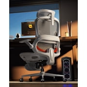 SIHOO B100 Ergonomic Office Chair with Footrest, Task Chair with Zoned Back Support, 2D Wide Headrest Study Chair for Teenager, High Back Executive Chair for Home Office, Black, 300lbs