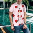 thumbnail image 6 of Uemuo Strawberry Print Mens Polo Shirts Baseball T-shirt Performance Short Sleeve Golf Shirt Moisture Wicking Athletic Casual Collared T-Shirt-3X-Large, 6 of 7