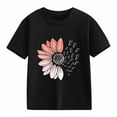 thumbnail image 4 of XIMIN T-Shirts Filles Graphiques Tournesol Manches Courtes Col Rond Coton Coupe Ample Décontractée Été, 4 of 5