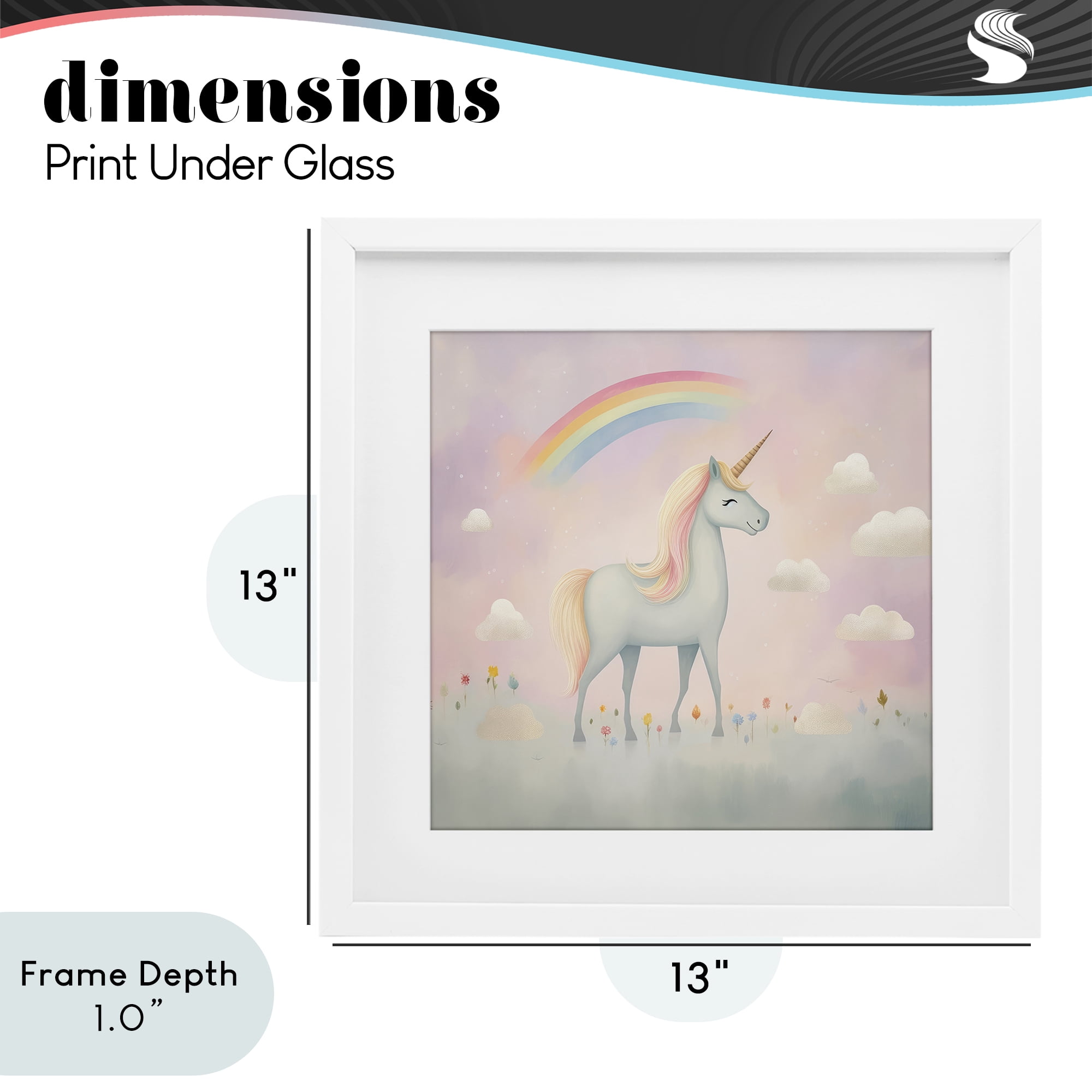 Stupell Industries Mystical Unicorn Dreams in Pastel White Framed Print Under Glass, design by Lazar Studio