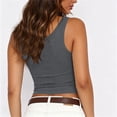 thumbnail image 6 of Gamivast Ribbed Tank Top for Women Sleeveless Scoop Neck Fitted Summer Cami Shirt Stretchy Basic Top for Daily Outfits Layering And Workout Gray L, 6 of 7