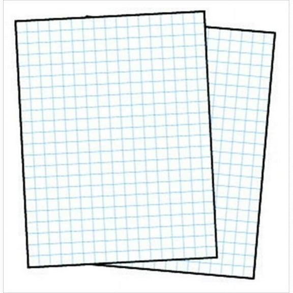 3-Hole Punched Double Sided Graph Paper With Chipboard Back, White