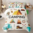 thumbnail image 2 of Erosebridal Cartoon Camping Theme Twin Quilt Set, Camper Arrow Bonfire Twin Coverlet Set, 2pcs 1 Bedspread and 1 Pillowcase, 2 of 7
