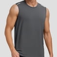thumbnail image 4 of Mens Tank Top Quick Drying Workout Sleeveless Gym Muscle Shirts Solid Color Lightweight Wicking Athletic Tee Shirt Grey, Size XXXXL, 4 of 5