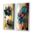 thumbnail image 3 of Designart "Retro Pansy Delicate Blossoming Flower II" Flowers Framed Wall Art Set Of 2 - Traditional Green Frame Gallery Set For Office Decor, 3 of 6