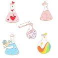 thumbnail image 1 of 5x lindo químico vaso de precipitados broches esmaltados insignias Pin divertido aleación moda ciencia novedad adornos chaquetas joyería decor Sunnimix Broches de vaso químico, 1 of 8