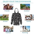 thumbnail image 5 of Picia Black White Leaves Pattern Youth Hoodie - Warm Pullover Sweatshirt with Kangaroo Pocket, Ideal for Boys and Girls-Medium, 5 of 6