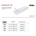 thumbnail image 4 of Canaleta 1 Via Antiflama 30x15x2000 mm 10 Piezas blanco 30x15x2000 mm, 4 of 4