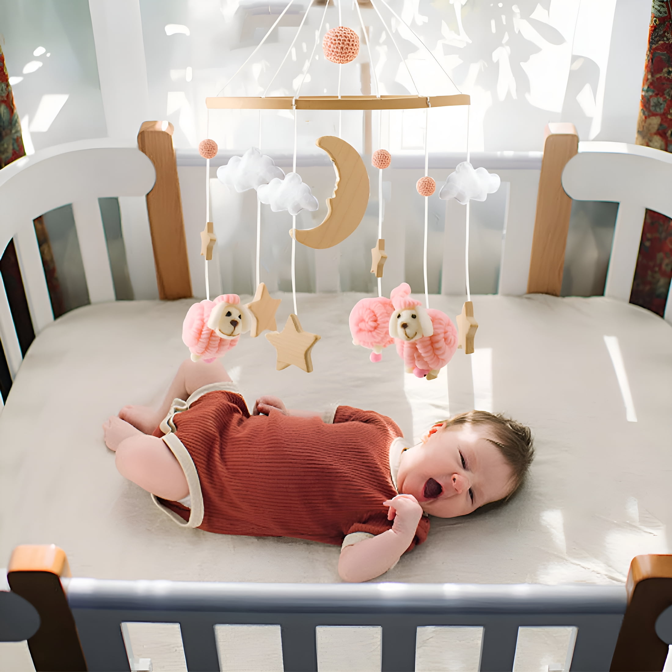BESTSKY 2026 New Baby Mobile for Crib,Baby Crib Mobile for Boys Girls,Baby Mobile for Bassinet,Nursery Decor for Infant Bedroom Hanging,Baby Mobile Soothe Toys