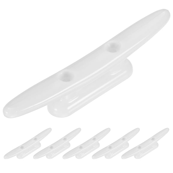 Uxcell 6pcs Boat Cleats Dock 4 Inch Kayak Rope Tie Cleat 40mm for Marine White