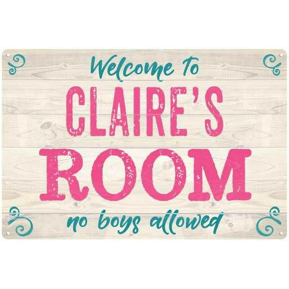 CLAIRE'S Room Kids Bedroom Sign Gift 8x12 Metal Sign 108120089049
