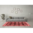 thumbnail image 3 of Ahgly Company Machine Washable Indoor Square Abstract Red Modern Area Rugs, 8' Square, 3 of 4