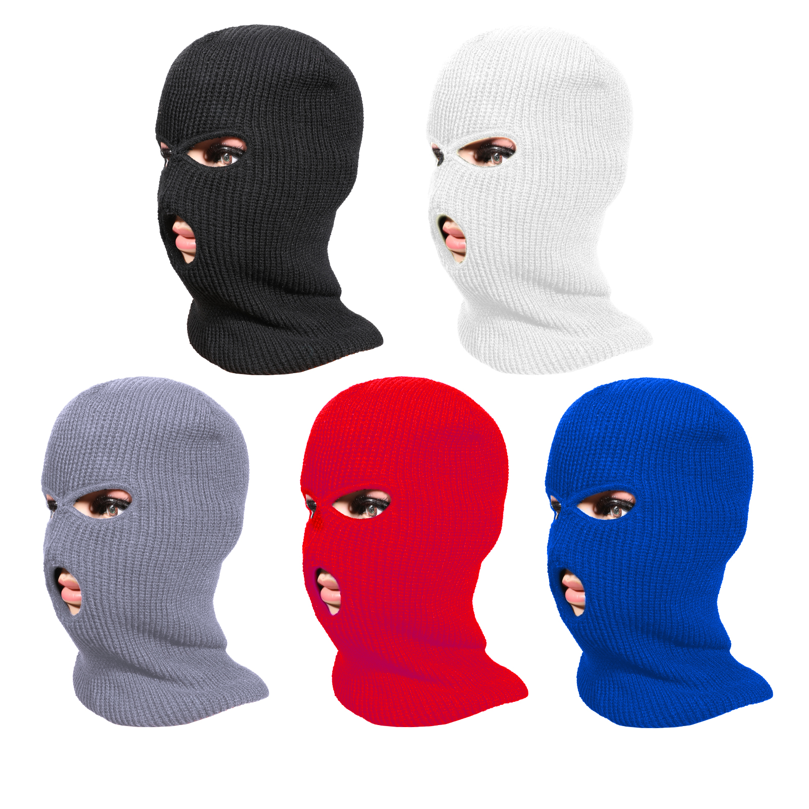MUCH 3 Holes Ski Mask Full Face Mask Balaclava Hat Winter Heat