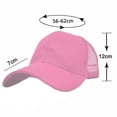 thumbnail image 2 of Unisex Plain Solid Baseball Cap Sun Visor Mesh Back Adjustable Ball Trucker Hat Pink, 2 of 4