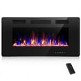 thumbnail image 2 of Cloud Mountain 36" Stainless Steel Wall Mounted Electric Fireplace in Black, 2 of 5