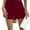 Burgundy, variant on Women's Shorts Casual Plain Wide Leg Apricot S (4)