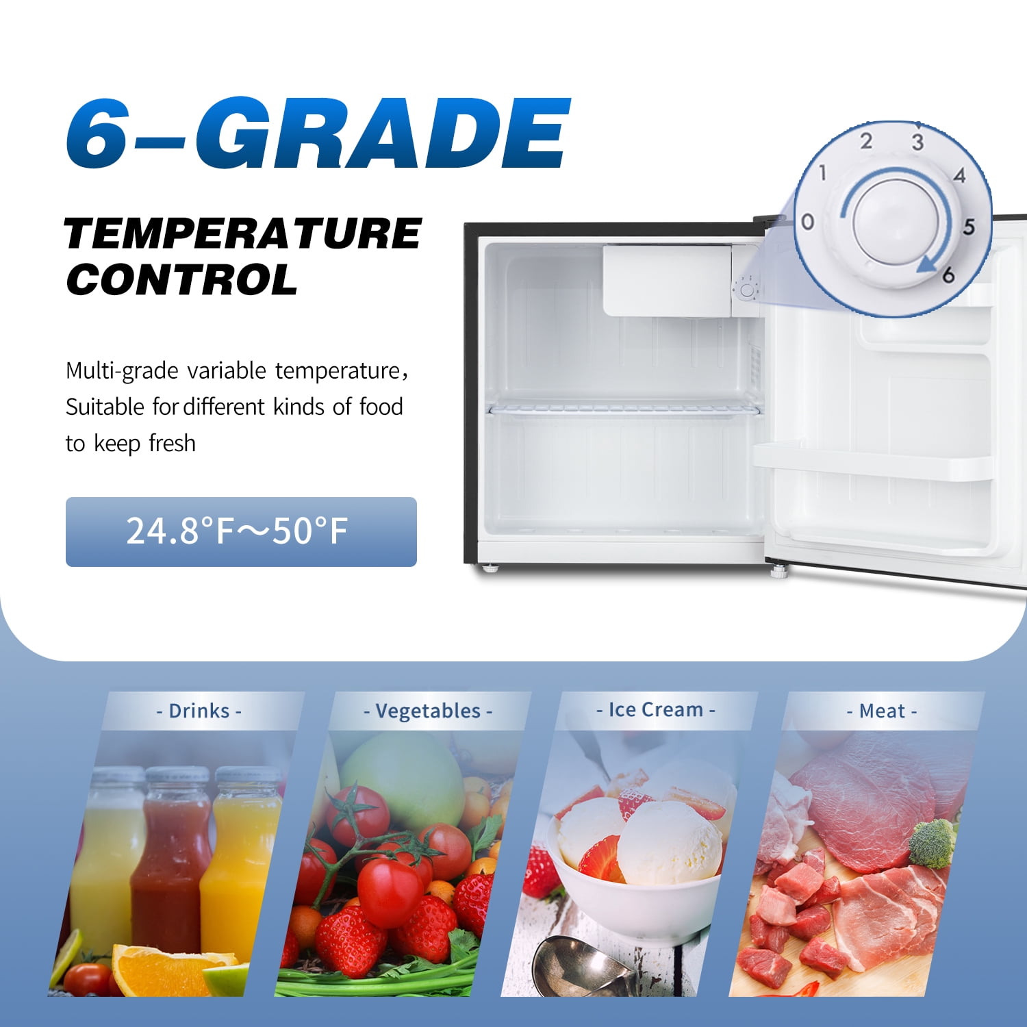 NOOODY 1.7 Cubic Feet Compact Refrigerator