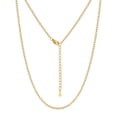thumbnail image 1 of Silvora 14K oro chapado cadena collar para mujeres hombres, collar de acero inoxidable de 2 mm para colgante joyería de regalo, 1 of 8