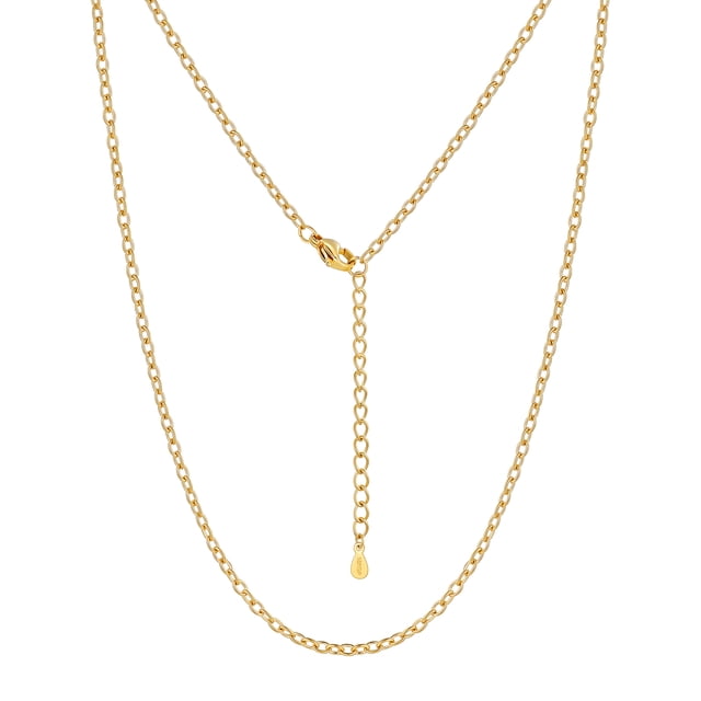 Silvora 14K oro chapado cadena collar para mujeres hombres, collar de acero inoxidable de 2 mm para colgante joyería de regalo