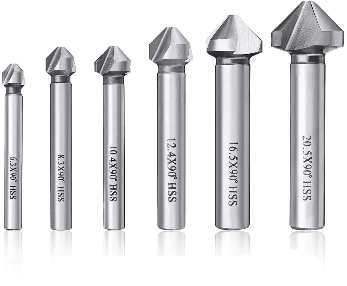Countersink Drill Bit 90 Degree High Speed Steel Chamfer Tool Metal Plate Wood PVC Deburring Tool 4PCS Power Hardware Consumables 