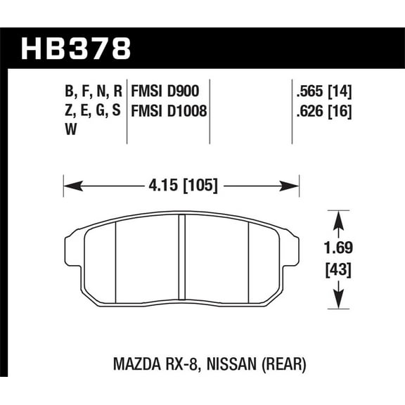 Hawk 03-06 Sentra Spec V. HPS Street Rear Brake Pads