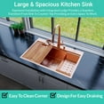 thumbnail image 5 of Strictly Sinks 33" Topmount Kitchen Workstation Sink Copper Single Bowl 16ga Stainless Steel Drop In, 5 of 7