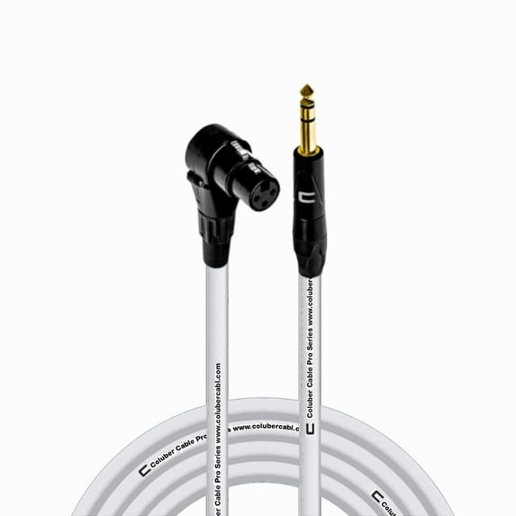 Coluber Cable Right Angle XLR Female to 1/4" TRS Male Pro 3-Pin Microphone