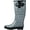 Houndstooth, variant on Women's Rain Boots Rubber Waterpoof Mid Calf Colors Wellie Snow Wellington