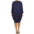 thumbnail image 4 of Women's Plus Size Dolman Sleeve Midi Dress Casual Solid Loose Fit, 4 of 4