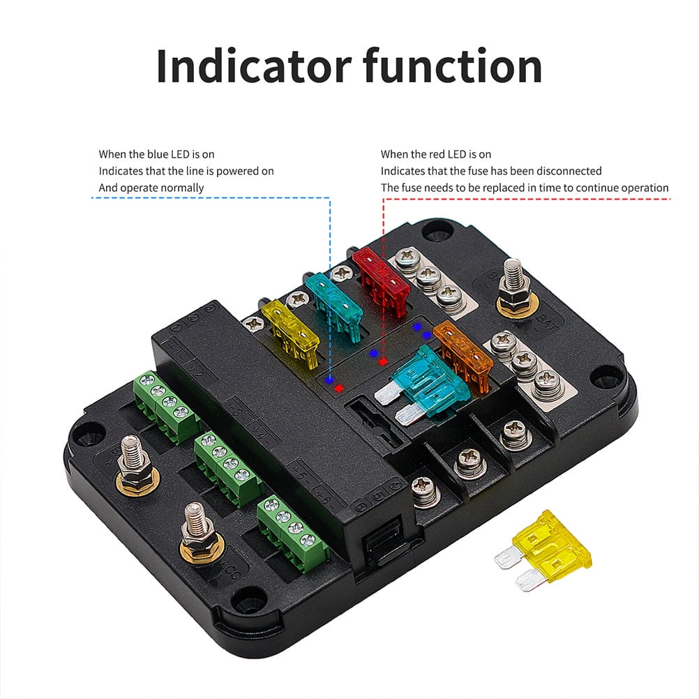 TOYMYTOY Car Fused Distribution Block Multicolor ABS Fuse Box for Electrical Safety