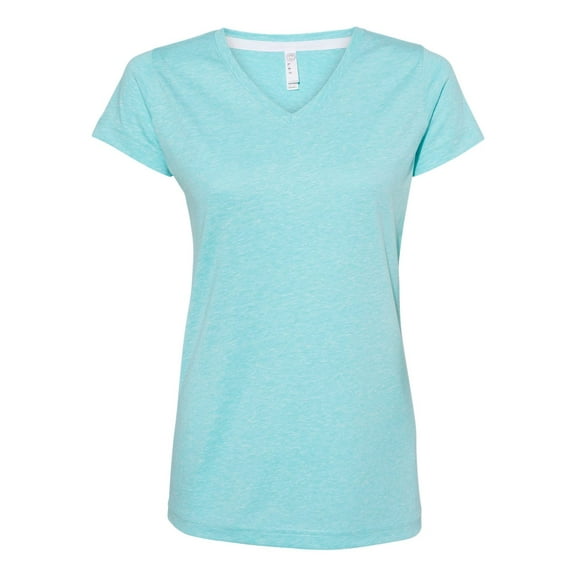 LAT 3591 Ladies' V-Neck Harborside Melange Jersey T-Shirt (2 PACK)