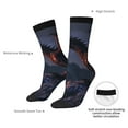 thumbnail image 4 of Sigee Fire Breathing Dragon Twilight for Contrast Design Soft Moisture-Wicking Socks Crew Casual Athletic Stretchy Loose Middle Tube Socks, 4 of 6