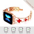 thumbnail image 3 of Swarich Clover Band for Apple Watch Bands 38mm 40mm 41mm, Simple Stylish Sparkle Diamond Metal Dressy iWatch Bands Woman Cute Wrist Strap for Apple Watch Band Series 9 SE 8 7 6 5 4 3 2 1,Rosegold+Red, 3 of 7
