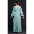 thumbnail image 3 of Bimba Moss Georgette Flower Leaves Printed Womenâ€™s Long Sleeve Elastic Waist MaxiÂ&nbsp;DressÂ&nbsp;Gown-XX-Large, 3 of 5