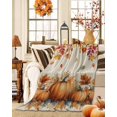 thumbnail image 2 of Orange Pumpkin Flannel Blanket for Bed,Travel and Camping, Maple Leaf Autumn Super Soft Cozy Blanket for All Seasons 60"x80", 2 of 6